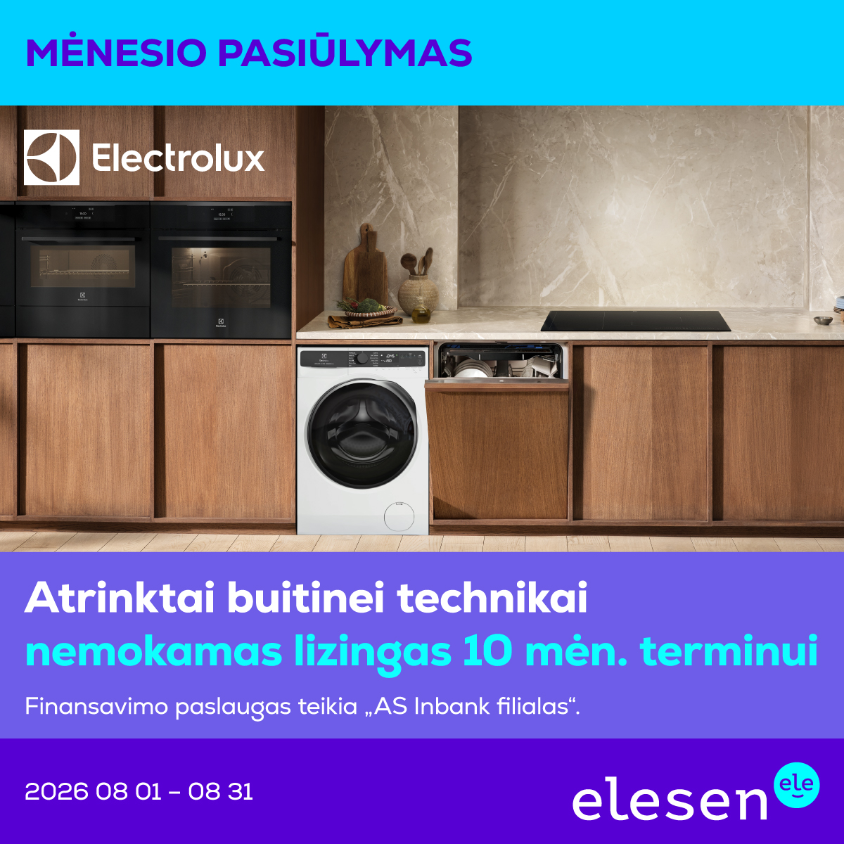 ELESEN. Nemokamas lizingas 10 mėnesių „Electrolux“ technikai