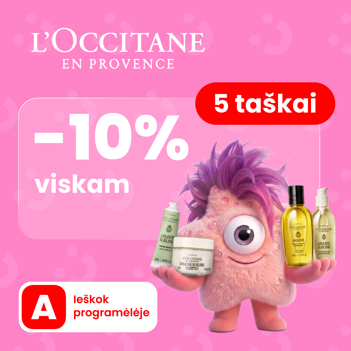 L’OCCITANE EN PROVENCE. -10 % viskam