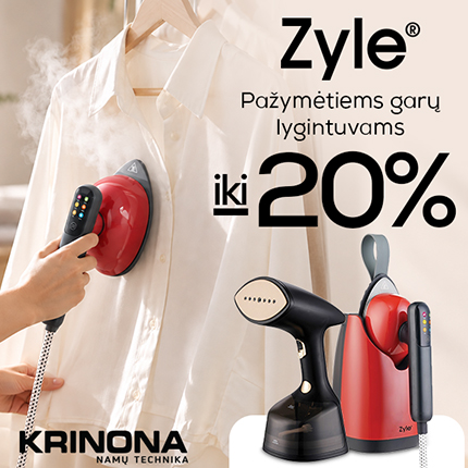 KRINONA. Iki -20% „Zyle“ garų lygintuvams