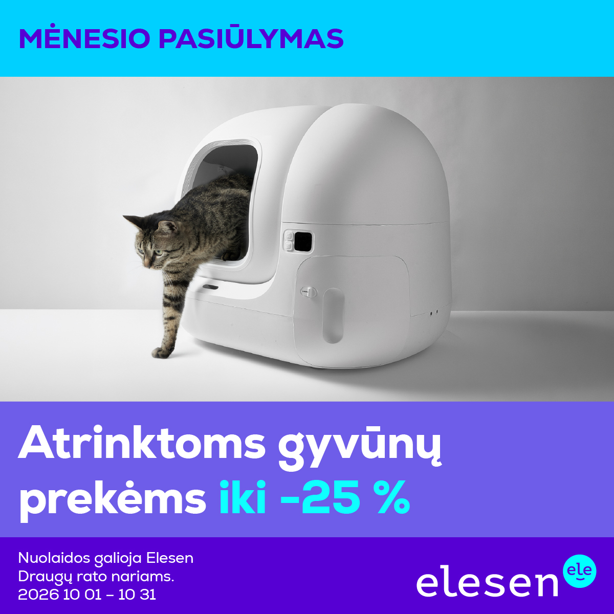 ELESEN. Atrinktoms gyvūnų prekėms nuolaidos iki 25 %